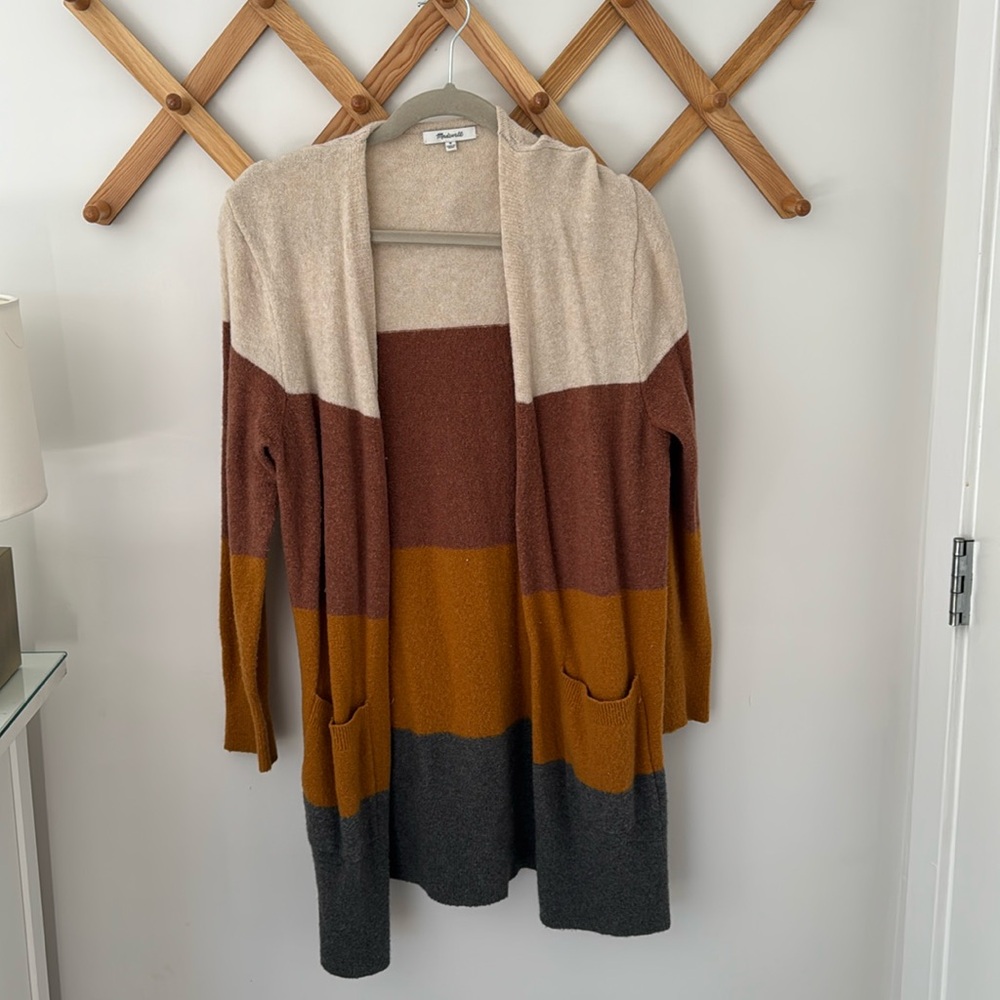 Madewell Kent Striped Sweater | Madewell Duster Cardigan | Wool Sweater